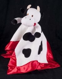 Small Fry Design Black & White Spot Cow Plush Lovey Security Blanket